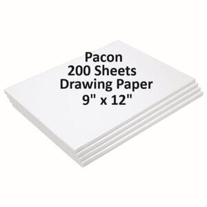 NEW Pacon Drawing Paper White Standard Weight 9" x 12" 200 Sheets Art Supplies